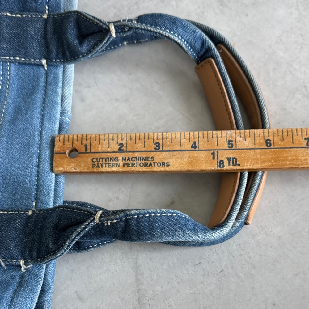 Patchwork Denim Embroidered Tote with Adjustable … - image 8